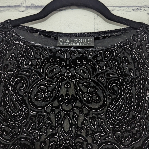 Dialogue QVC Style Velour Burnout Style Top Shirt Women's Size XS New NWT - Picture 3 of 8